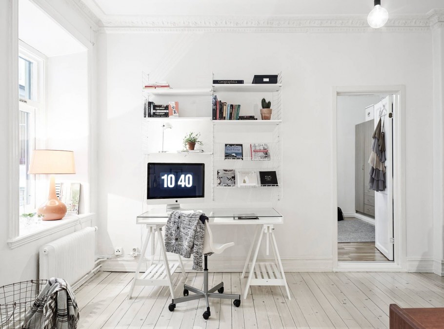 Рабочий кабинет дома интерьер Скандинавский стиль
