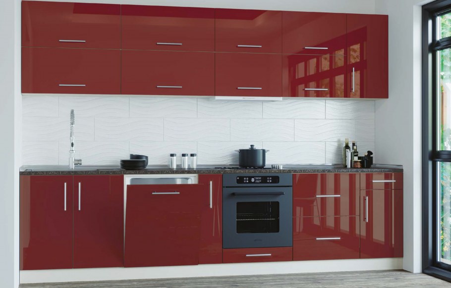 Кухня Модерн бордо