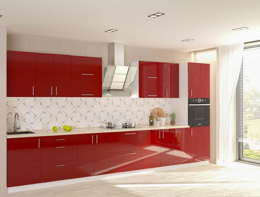 Стенка бордовая в гостиную