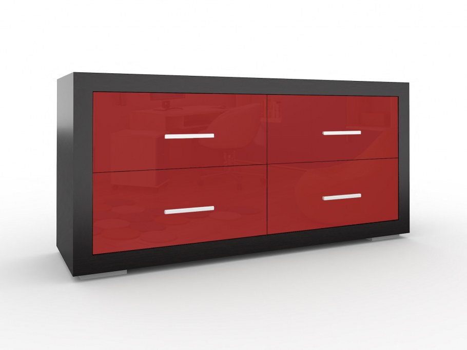 Кухня Валерия страйп красный и белый