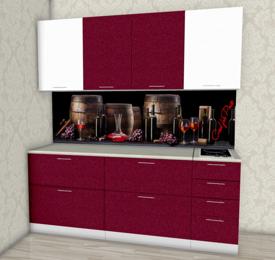 Кухни бордового цвета