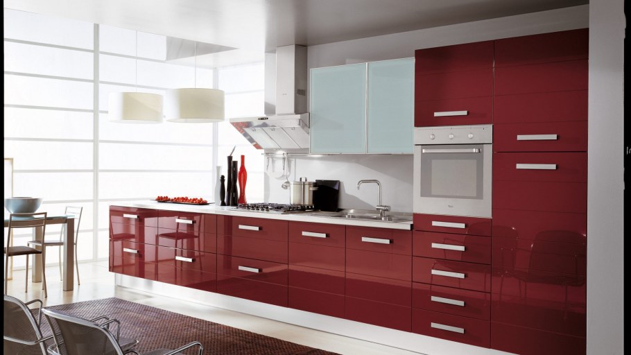 Кухня Линда гранат металлик