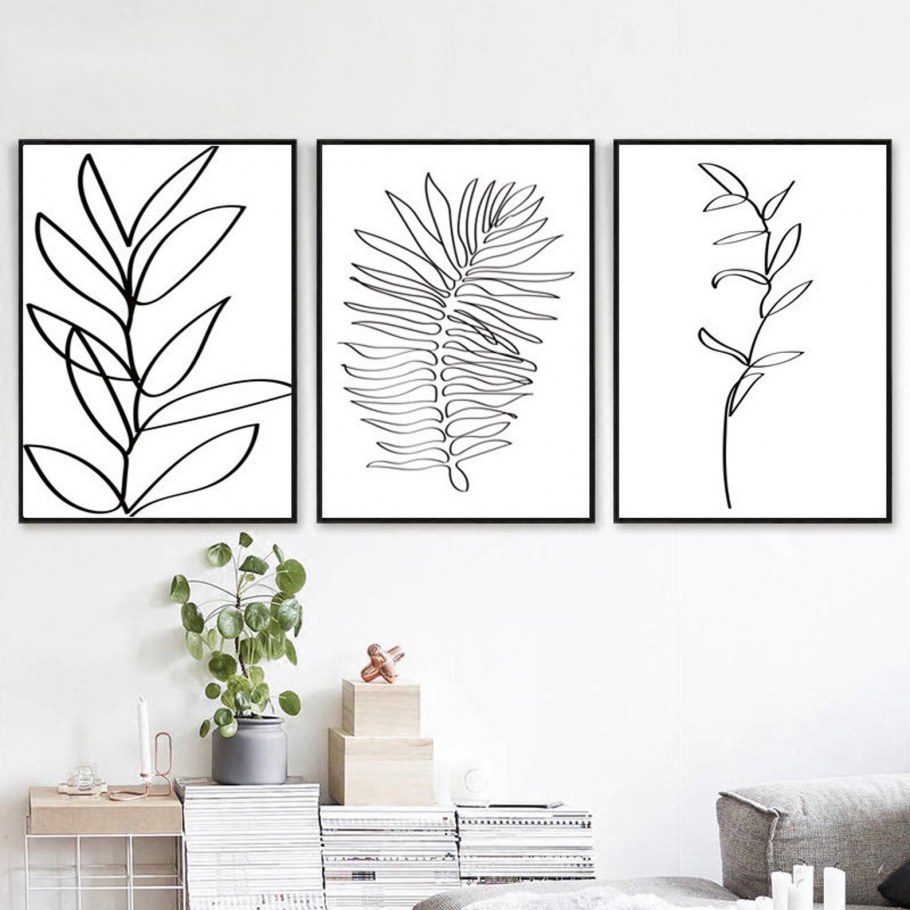 Modern one line drawing Botanic poster