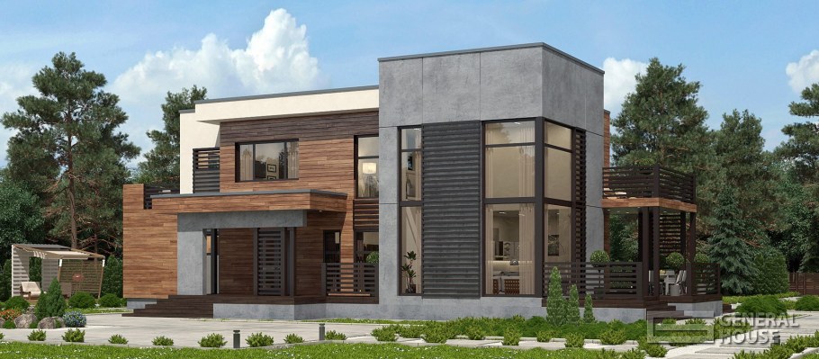 Проект флетхауса с плоской кровлей