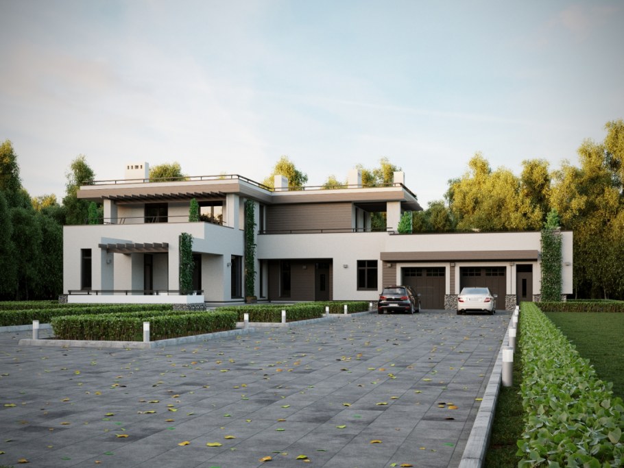 Классические дома с плоской кровлей