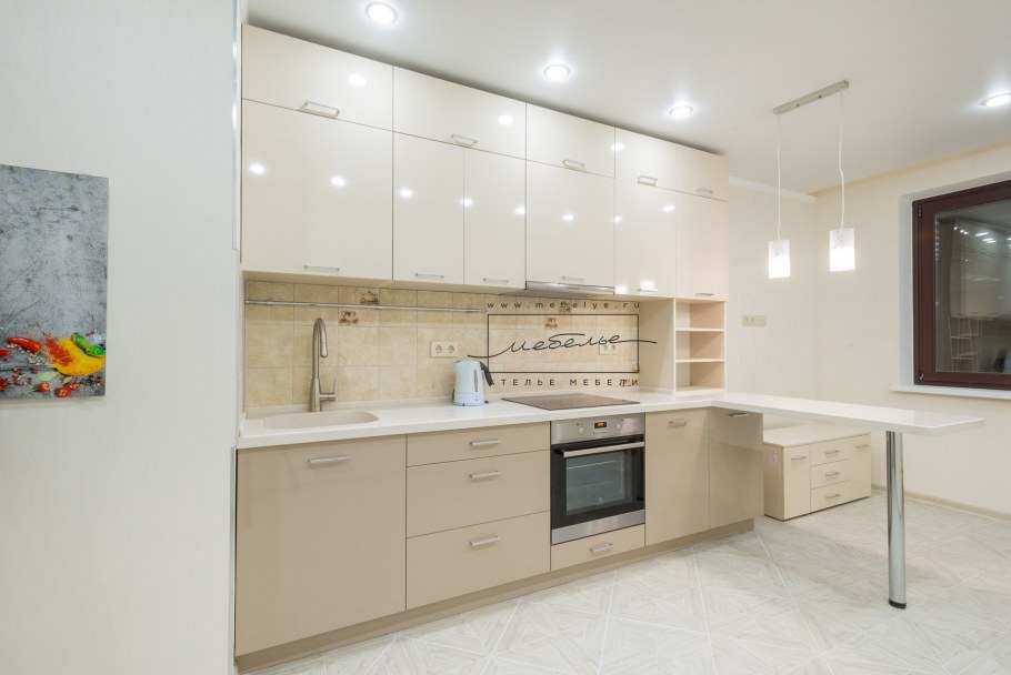 Кухня волна ваниль капучино