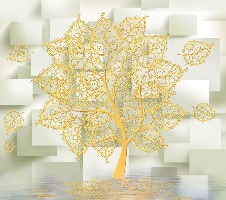 Панно на стену золото