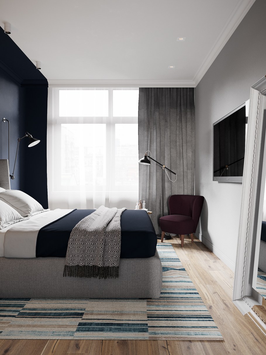 Скромный интерьер спальни