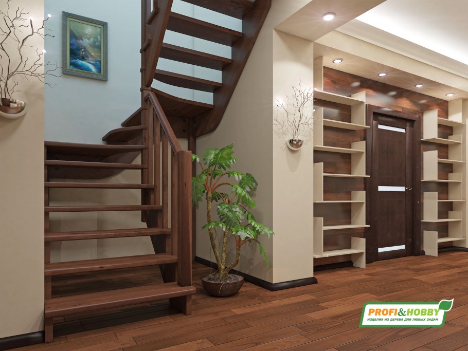 Лестница в двухэтажном доме