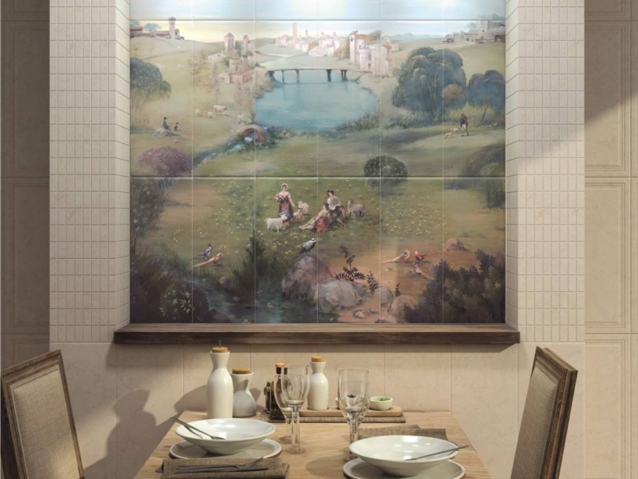 Панно с часами на стену