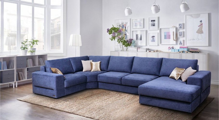 Угловой диван с оттоманкой фабрика комфорт