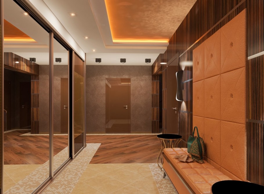 Современный потолок в коридоре