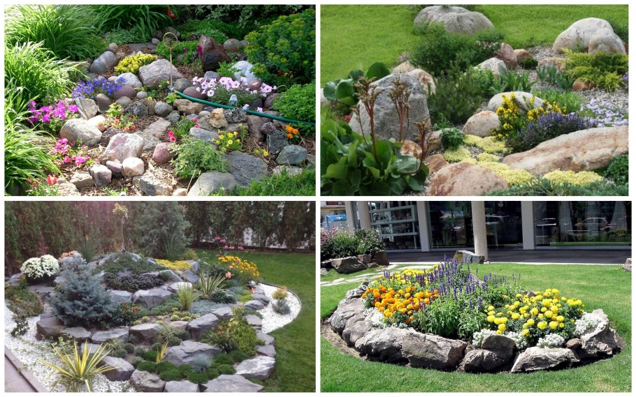 Каменный ручей с альпийской горкой