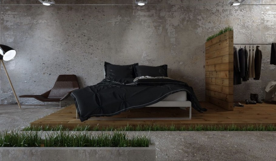 Бетонная стена в стиле лофт