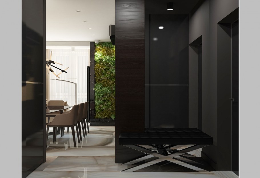 Прихожая в темных тонах