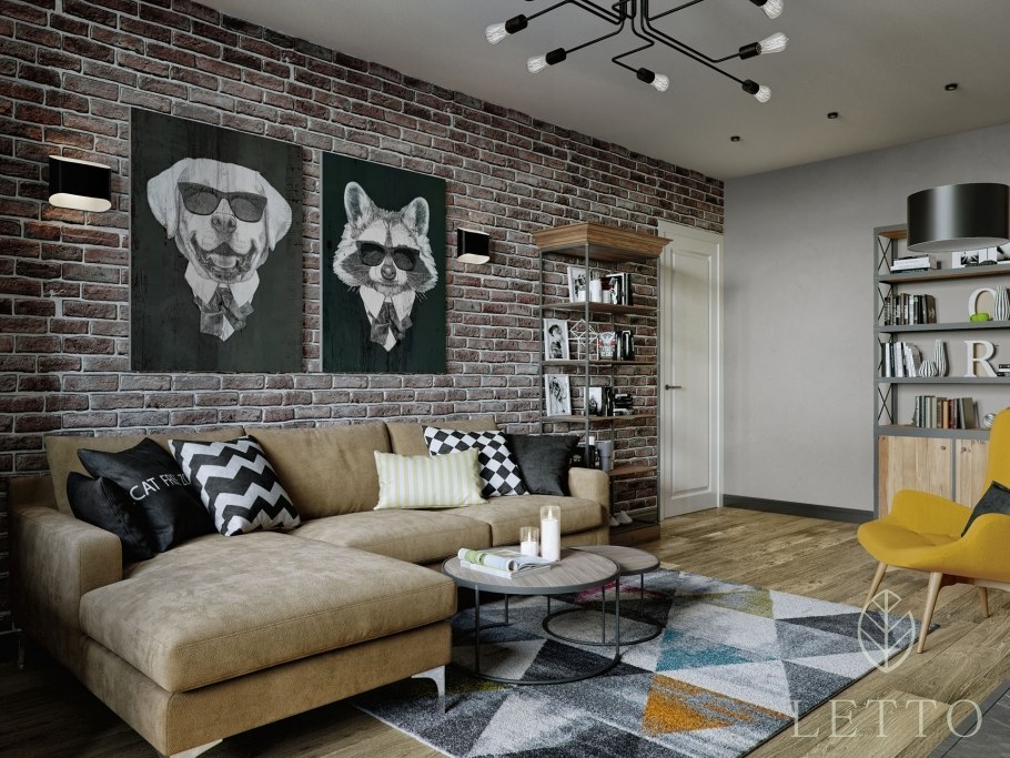 Полка в спальню в стиле лофт