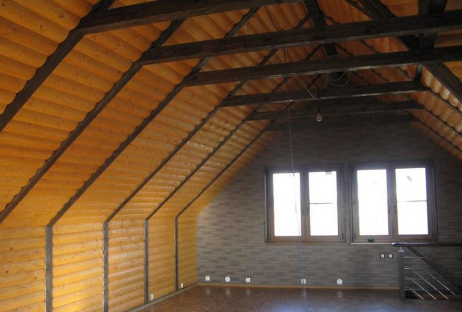 Отделка мансардного этажа бани