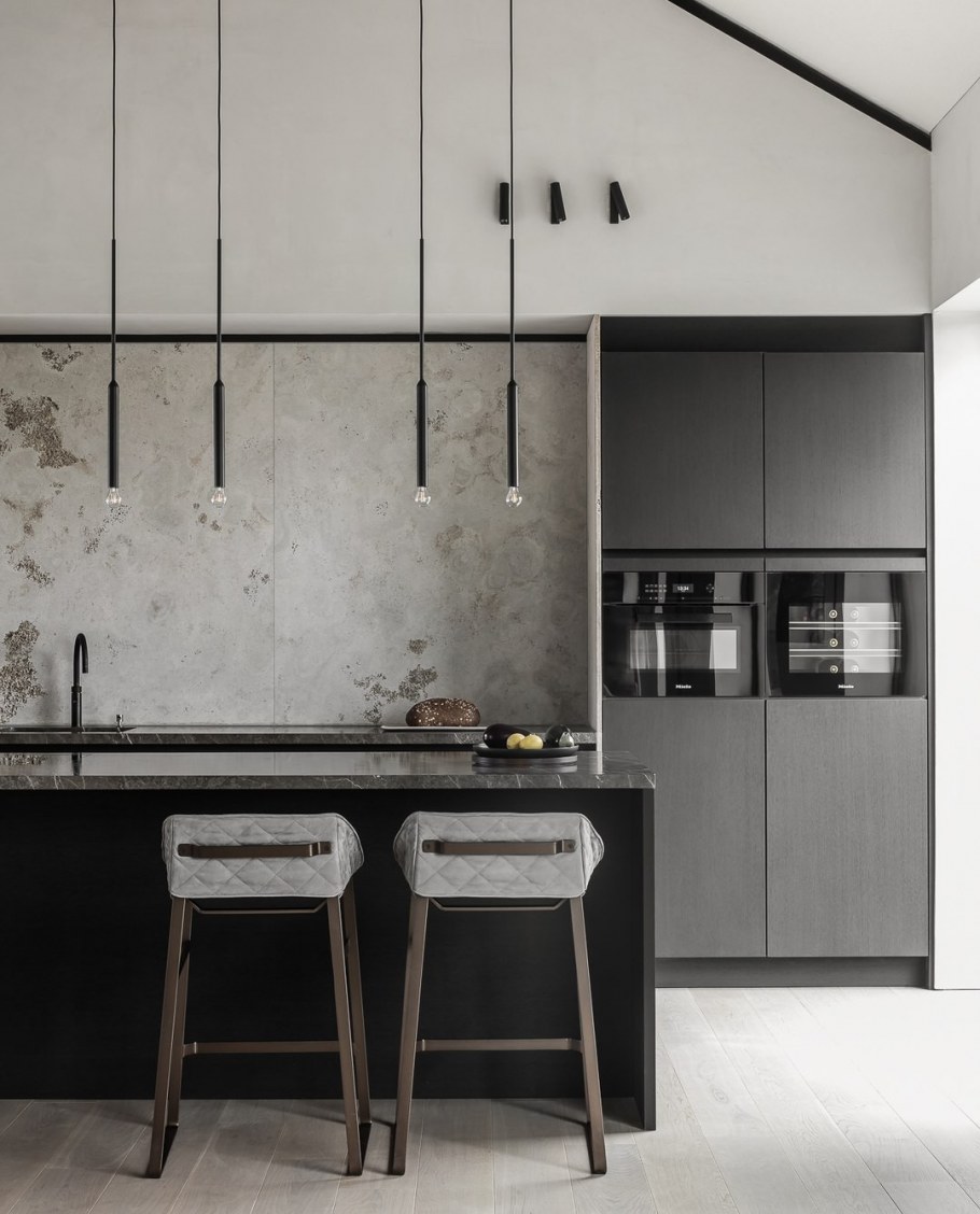 Кухни лофт дерево бетон