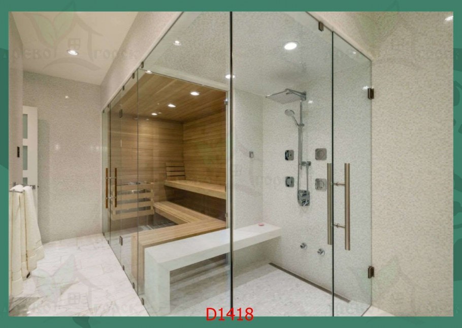 Сауна и душевая кабина в ванной комнате