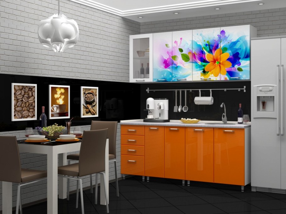 Кухонный гарнитур "Стендмебель" с фотопечатью 1,8