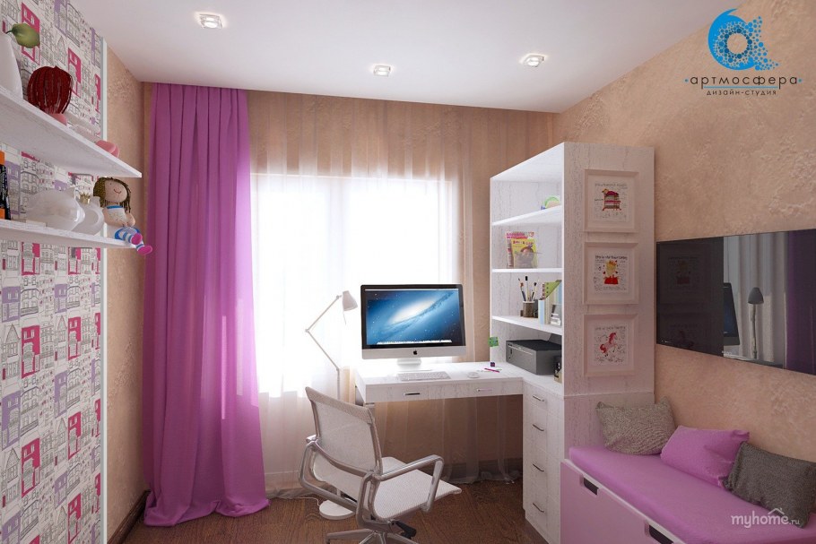 Дизайн комнаты школьника девочки