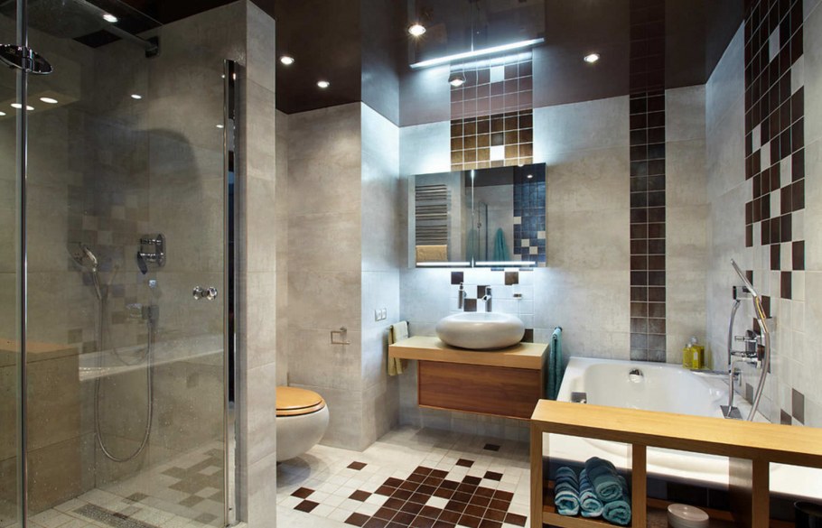Просторная ванная комната в современном стиле