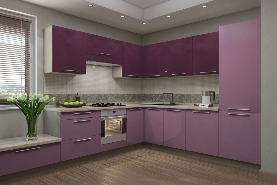Стендмебель кухня Линда фиолетовый металлик
