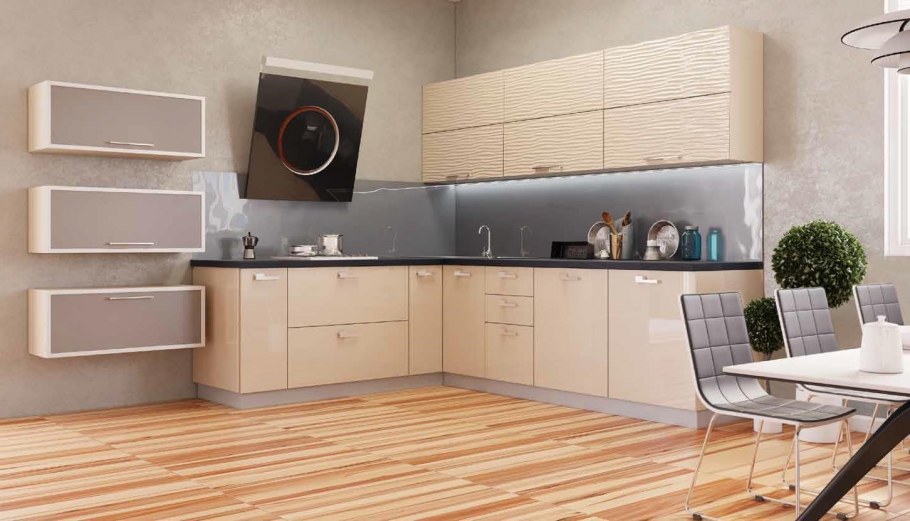 Цвет макиато глянец фасада кухни