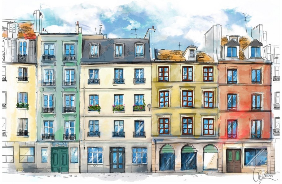 Многоэтажный дом иллюстрация