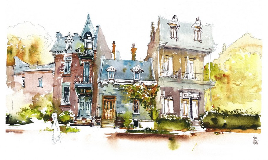 Город акварелью