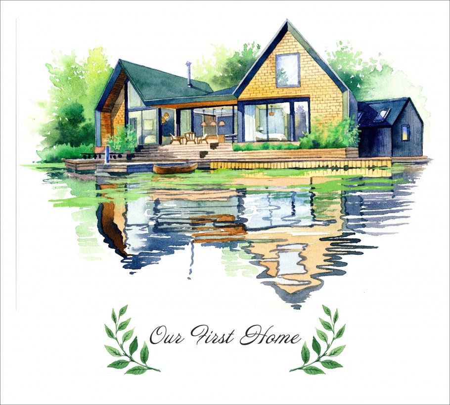 Дом мечты акварелью