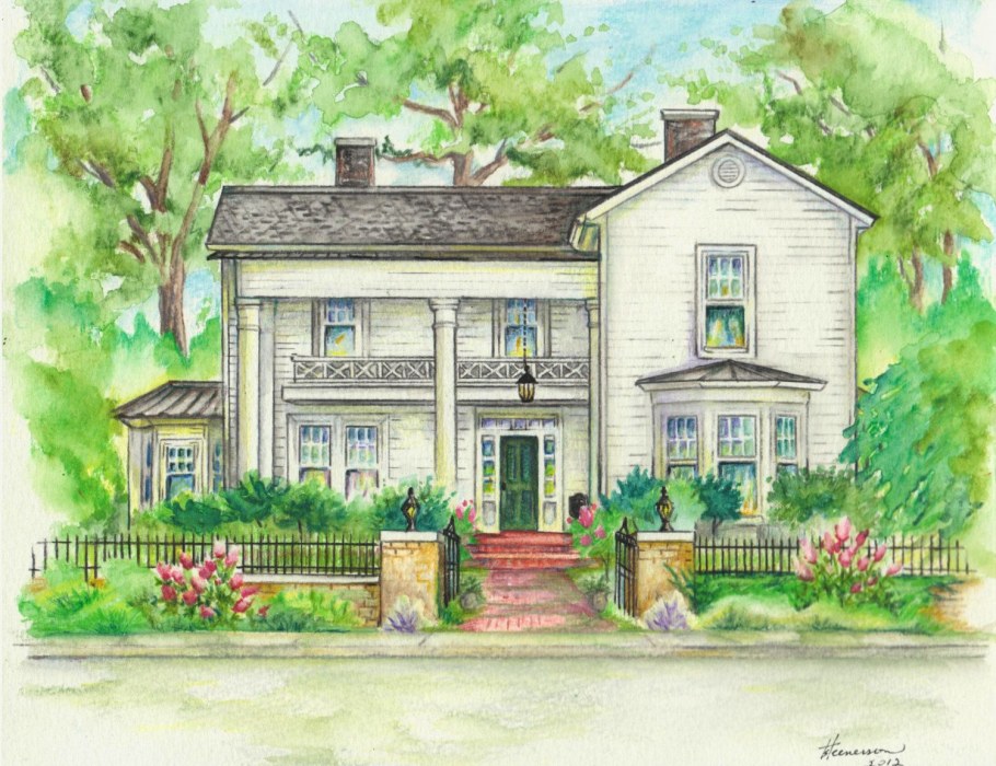 Дом цветными карандашами