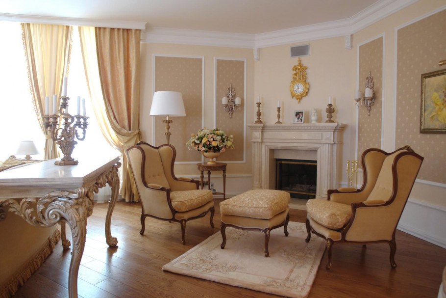 Классический интерьер стена