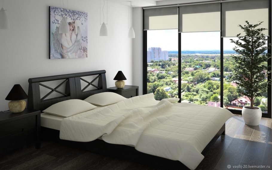 Спальня с панорамными окнами