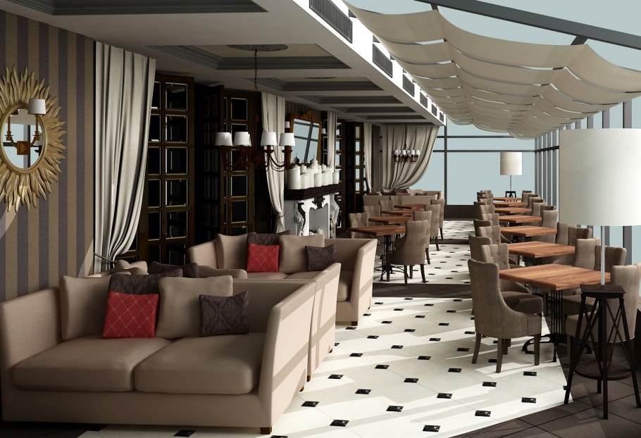 Авангард в интерьере ресторана