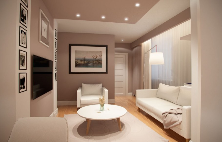 Однокомнатная квартира в бежевых тонах