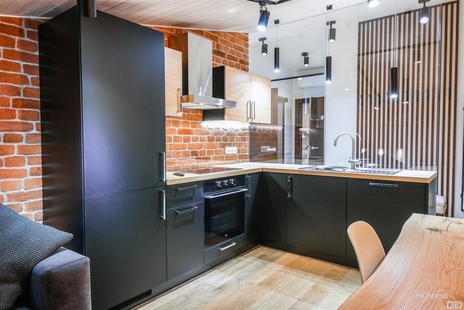 Маленькие угловые кухни лофт