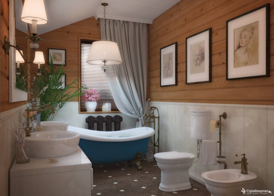 Санузел в деревянном доме