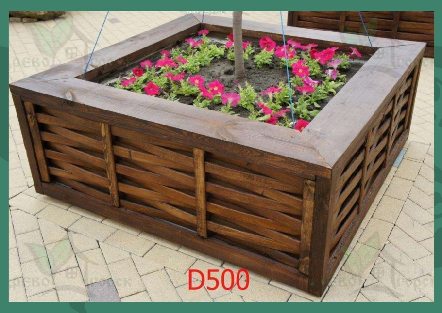 Клумбы из ящиков деревянных
