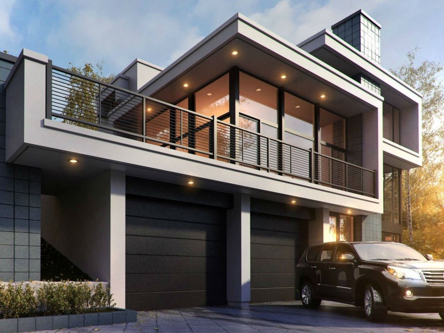 Дом в стиле лофт двухэтажный