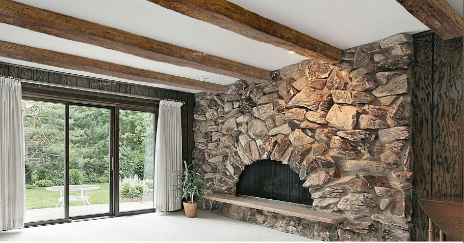 Полиуретановые балки под дерево в интерьере