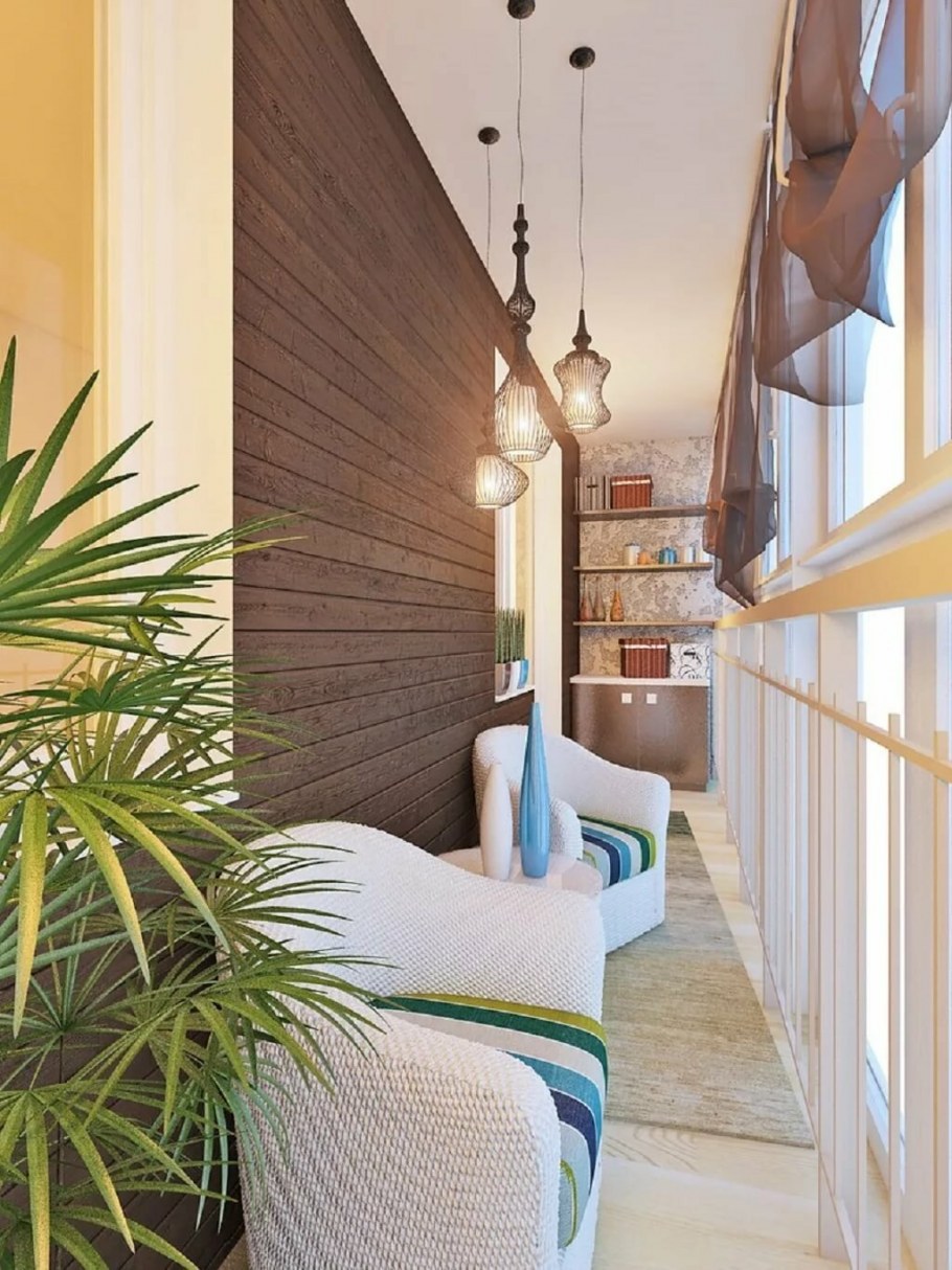 Отделка лоджии вагонкой