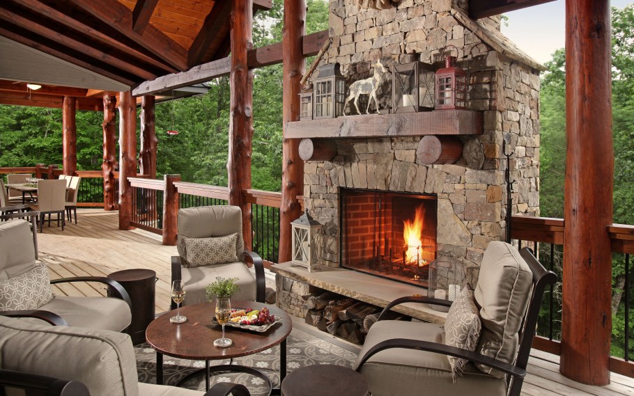 Камин в стиле рустик Модерн