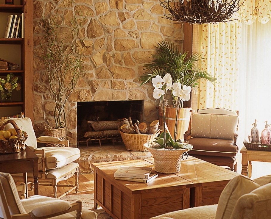 Отделка стен природными материалами