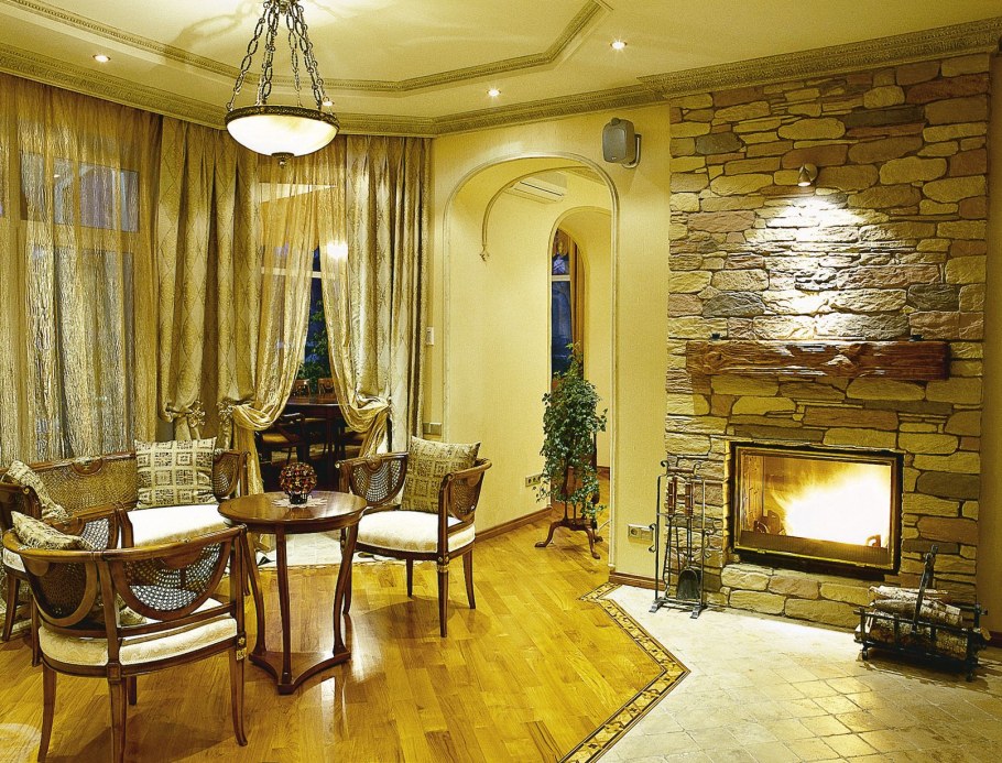 Отделка камнем в квартире