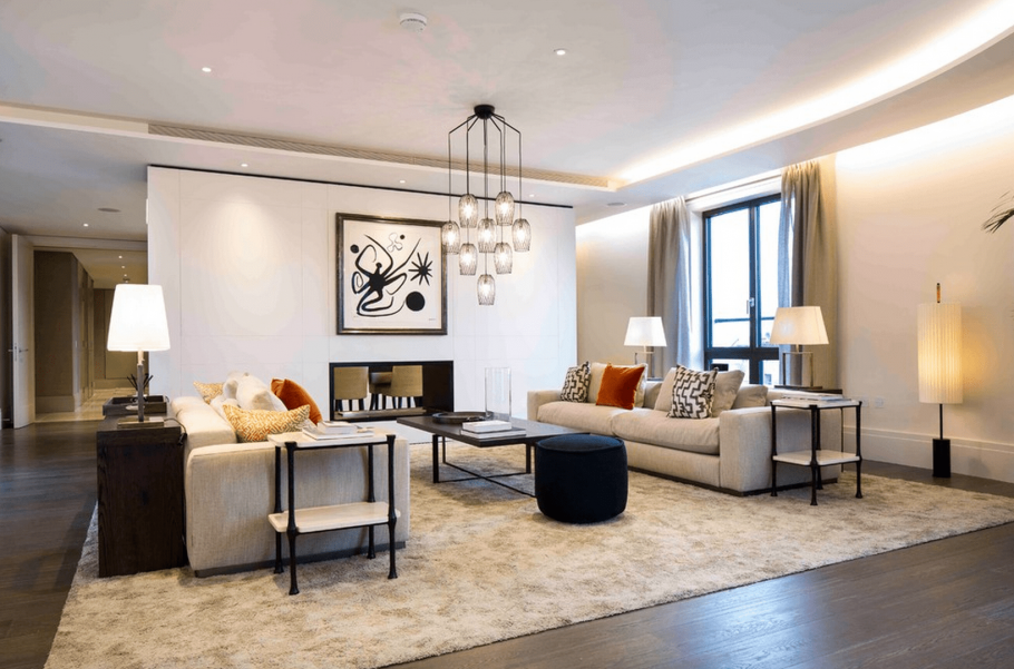 Современное освещение в гостиной