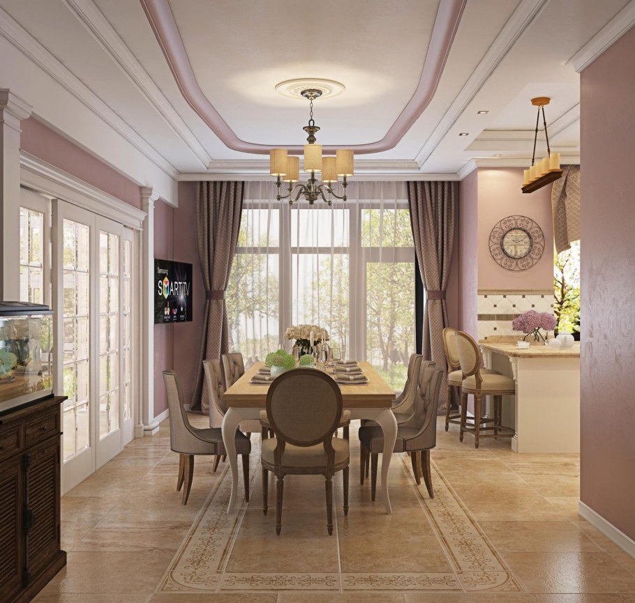 Кухня-столовая-гостиная Неоклассика