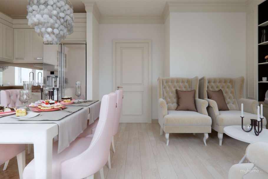 Обои Мирабель бежевые в интерьере фото