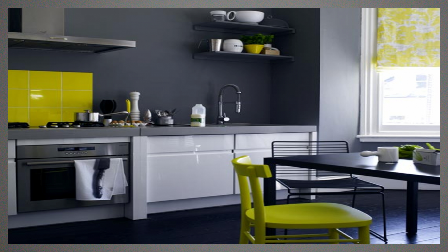 Черный пол в интерьере кухни