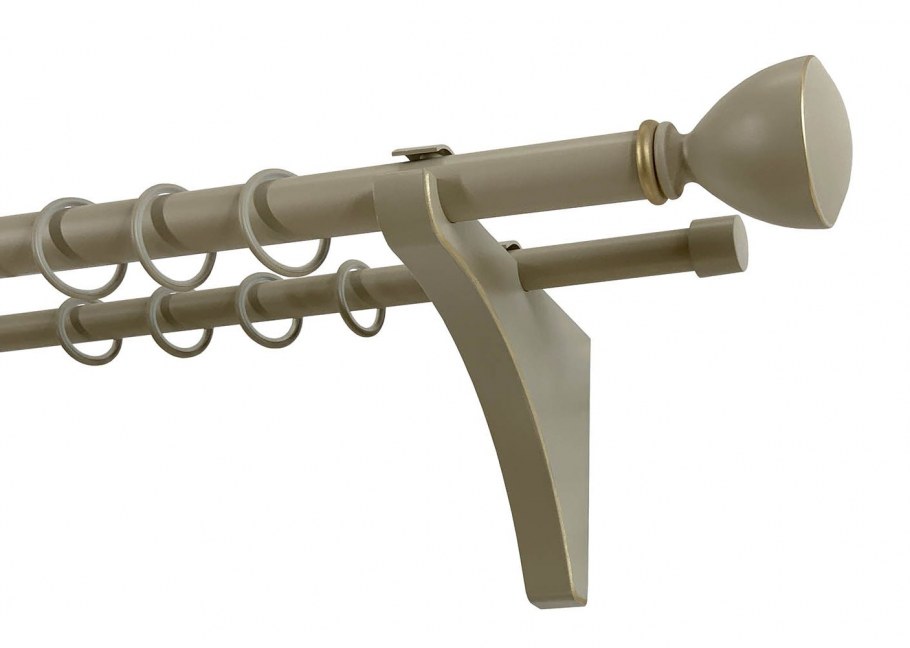 Карниз уют ОСТ двухрядный d20 мм металл сталь